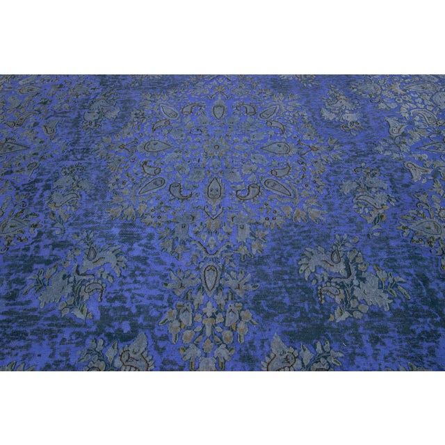 Antique Persian Purple Overdyed Wool Rug With Allover Rosette Pattern For Sale - Image 10 of 10