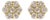 14K Yellow Gold 3.0 Cttw Diamond Floral Cluster Stud Earring For Sale