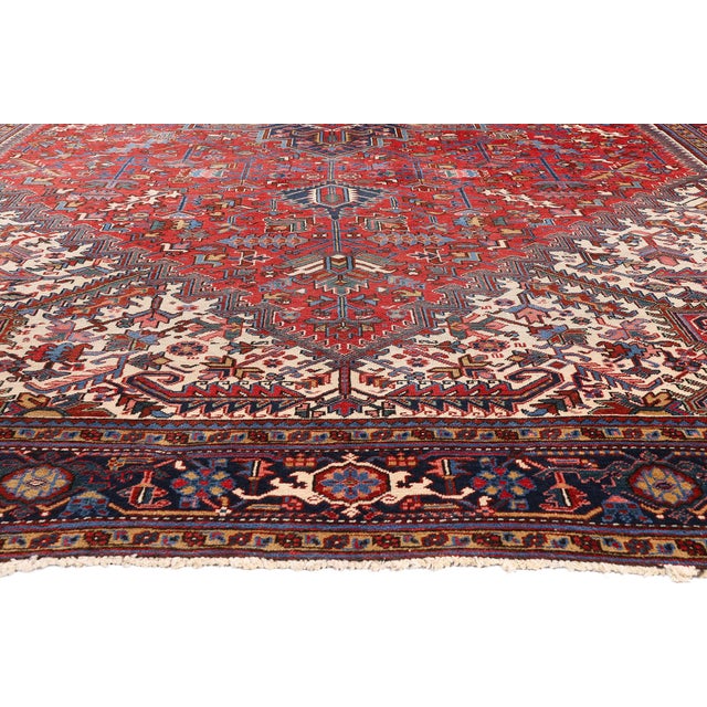Antique Persian Heriz Rug, 11'01 X 18'07 For Sale - Image 4 of 10