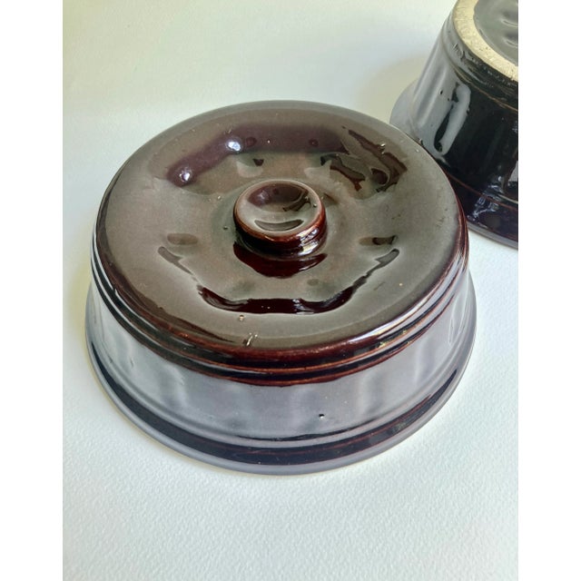 Ceramic 1940s McCoy Pottery Deep Brown Glazed Stoneware Dutch Oven For Sale - Image 7 of 14