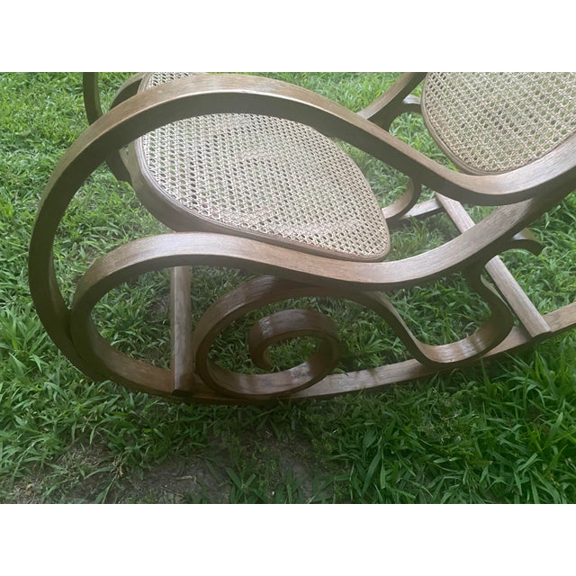 Vintage Bentwood Cane Rocking Chair – Thonet Style For Sale In Philadelphia - Image 6 of 9
