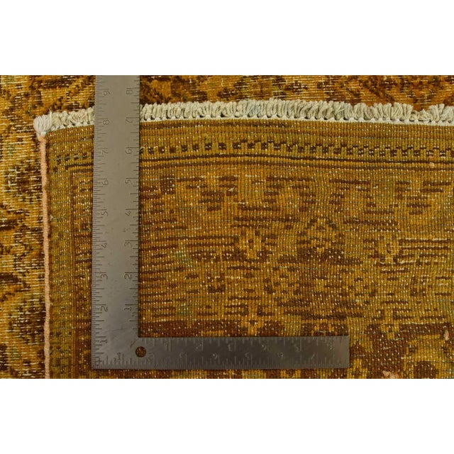 Mood Rug 7’8” X 10’4” Gold Wool Vintage Overdyed Hand-Knotted Carpet For Sale - Image 14 of 14