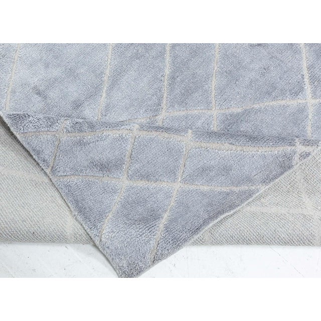Contemporary High and Low Gray Diamond Rug by Doris Leslie Blau For Sale - Image 4 of 7