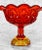 Glass Vintage Victorian Orange Red Amberina Glass Compote Bowl For Sale - Image 7 of 10