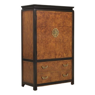 Century Chinoiserie Style Burlwood Armoire For Sale