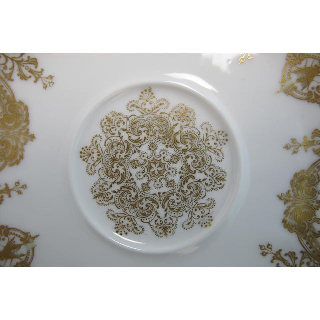 Late 19th Century Haviland Limoges Rococo Style Insect Floral Scroll Porcelain Soup Cup & Saucer For Sale - Image 11 of 12