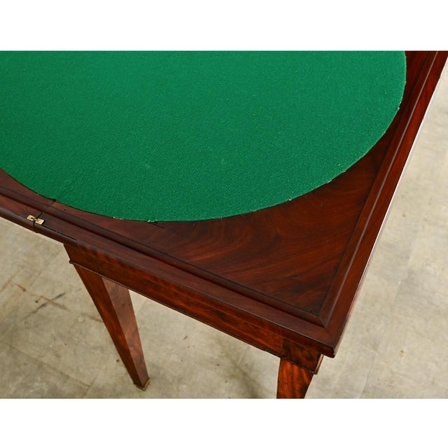 French 19th Century Mahogany Game Table Console For Sale - Image 10 of 12