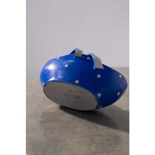 Italian Blue Ceramic Vase by Pucci, 1950s, in Very Good conditions. Designed 1950 to 1959 This piece has an attribution...