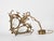 1960s Spanish Rococo Revival Cast Brass Chandelier With Frosted Textured Glass For Sale - Image 4 of 10