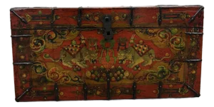Antique Tibetan Painted Storage Trunk - Early 20th Century