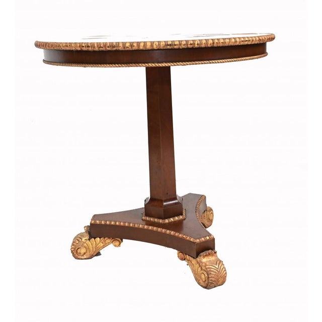 Brown Regency Marquetry Inlay Side Table For Sale - Image 8 of 9
