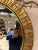 1980s French Brutalist Golden Round Mirror Post-Modern For Sale - Image 5 of 14