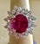 2000 - 2009 5 Carat Rubellite and 2.5 Carat Diamond 18 Karat Gold Cocktail Ring Estate For Sale - Image 5 of 18