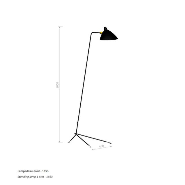 Editions Serge Mouille 'Lampadaire Droit' Floor Lamp in White For Sale - Image 9 of 12
