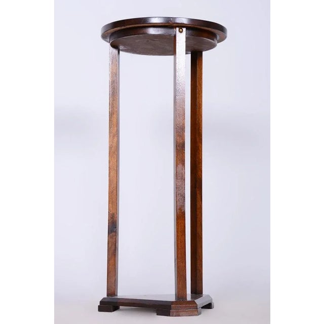 Wood Art Deco Pedestal in Oak, 1920s For Sale - Image 7 of 8