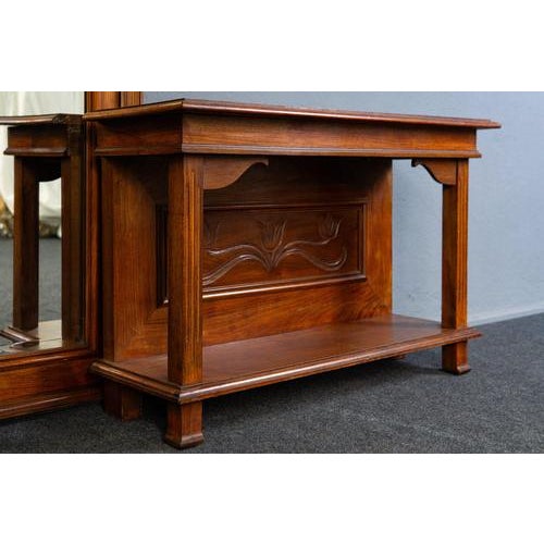 Large Art Nouveau Mirror with Console, Set of 2 For Sale - Image 6 of 10