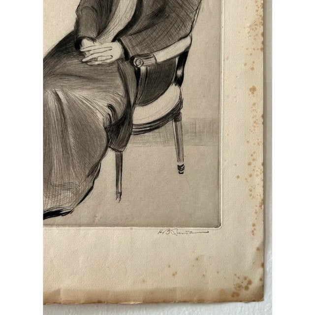 Rare C. 1920 Antique Etching: "Rachel" by Henry Brewerton Quinan (1876–1948) Alaska Artist For Sale - Image 4 of 8
