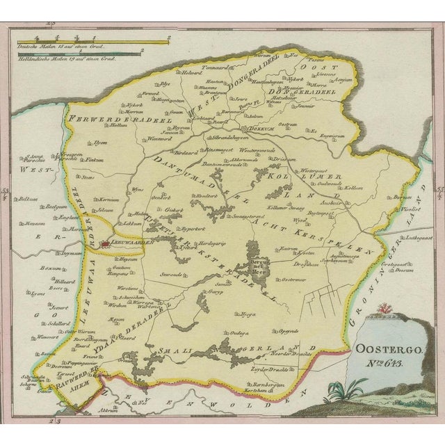 Antique Map of Oostergo in Friesland by Von Reilly, 1791 For Sale - Image 3 of 10