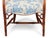 Wood Blue & Cream Toile Faux Bamboo Walnut Bergère Chair, Georgian Style, Mid-20th Century For Sale - Image 7 of 8