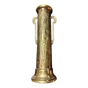 Antique English Arts & Crafts Brass Vase - Circa 1910