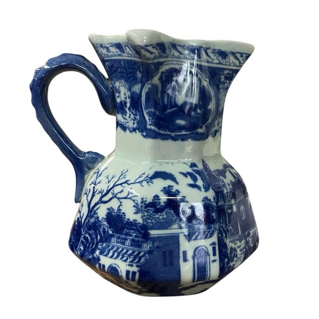 Lovely blue and white vintage ironstone pitcher.