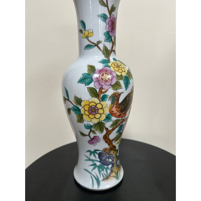 1970s 1970s Norleans Chinoiserie Hand-Painted Porcelain Vase For Sale - Image 5 of 12