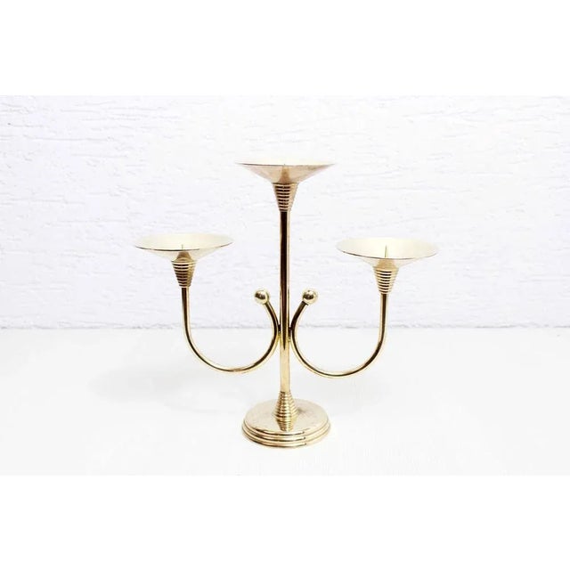 Art Deco Brass Candlestick For Sale - Image 12 of 12