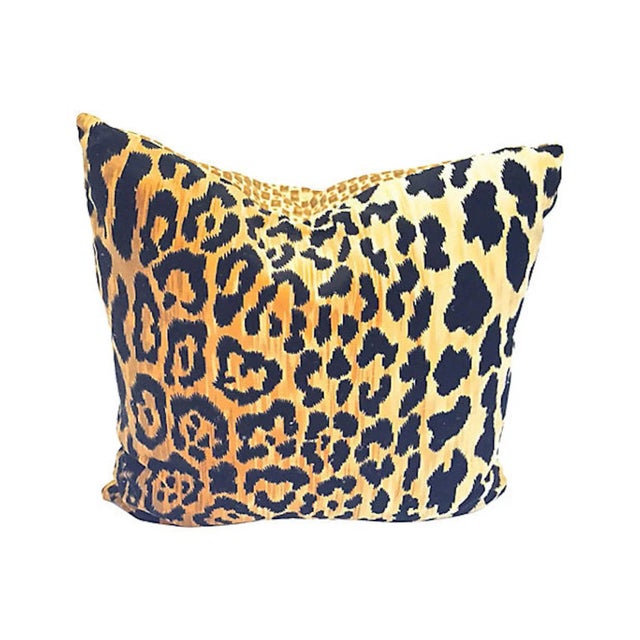 Late 20th Century Velvet Leopard Pillow For Sale - Image 4 of 4