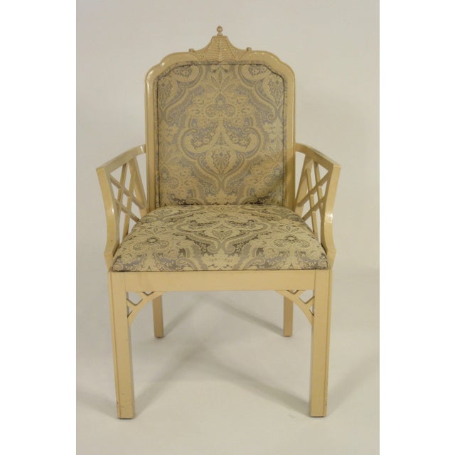 1970s Wood Pagoda Armchairs - A Pair For Sale - Image 11 of 13