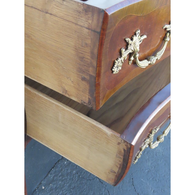 Late 19th Century French Marble Top Bombay Serpentine Inlay Commode Dresser Bathroom Vanity 6435a For Sale - Image 5 of 17