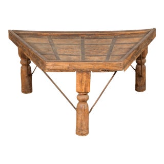 19th Century Indian Bullock Cart Made into a Coffee Table with Iron Details For Sale