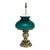 Late 19th Century Victorian Silvered Cornucopia Student Lamp With Emerald Shade For Sale - Image 9 of 12