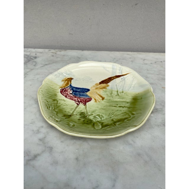 Majolica plate with hen and chicks signed Hippolyte Boulenger Choisy le Roi, circa 1890. The manufacture of Choisy le Roi...