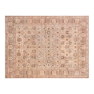 Early 20th Century Persian Tabriz Handwoven Wool Rug in Caramel & Salmon Shades For Sale