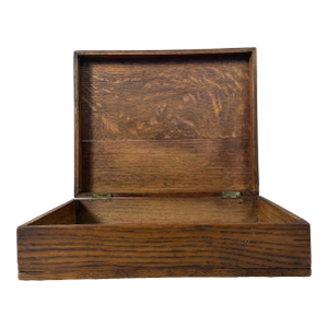 Antique English Hinged Oak Box