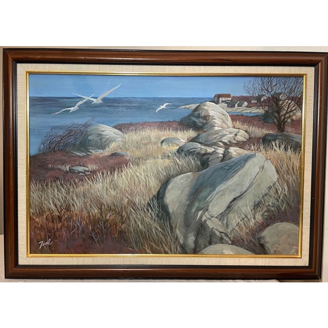 Up for sale is a wonderful vintage original nautical oil painting by Ziol. It's painted on board, signed on the bottom...
