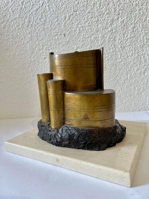 Charna Rickey, Bronze Abstract Space Age Book Sculpture LA California Modernist Charna Rickey