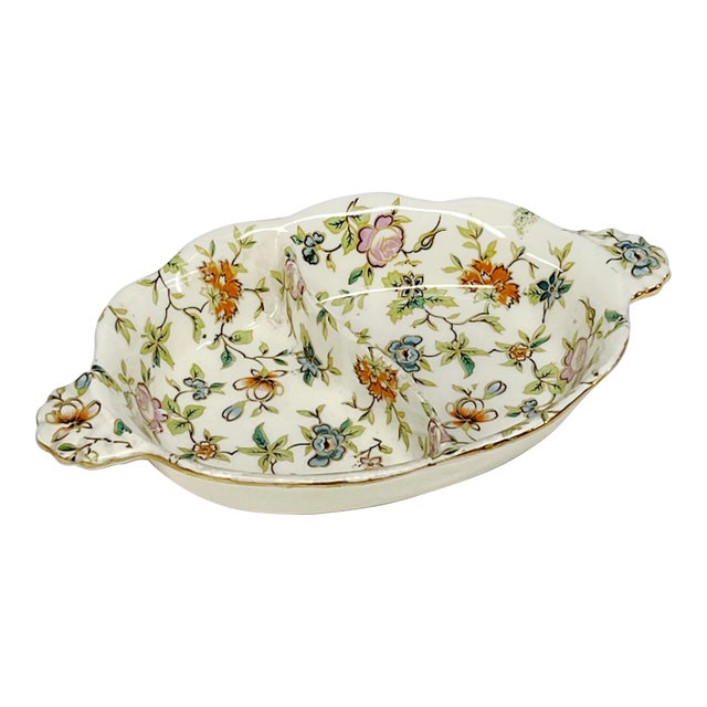 Vintage 1920's Hand-Painted Japanese Moriyama Mori-Machi Dish For Sale