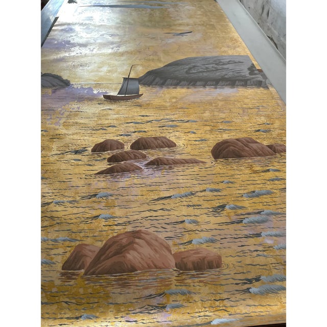 Paper Voyage of the Pacific, Hand-Painted Wallpaper For Sale - Image 7 of 8