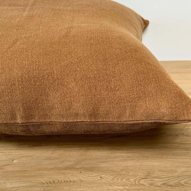 Belgian Linen Pillow in Nairobi With Insert For Sale - Image 4 of 6