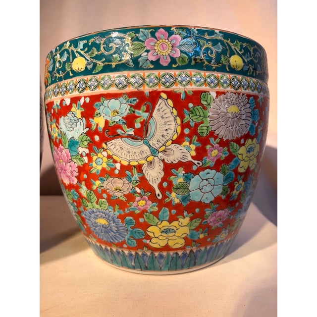 Pair of Japanese Porcelain Planters For Sale - Image 4 of 5