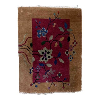 1920s Handmade Antique Art Deco Chinese Rug For Sale