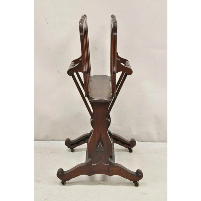 Late 19th Century Antique American Victorian Carved Black Walnut Adjustable Folio Print Stand For Sale - Image 5 of 12