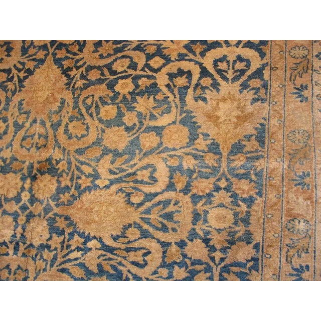 Decorative Cream and Light Blue Color Antique Allover Floral Pattern Tabriz Rug For Sale In New York - Image 6 of 10