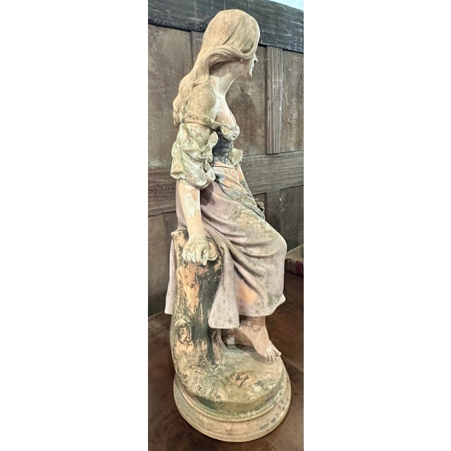 Late 19th century French maiden from Normandie. Some original paint and a lot of original French country dirt. Notice the...