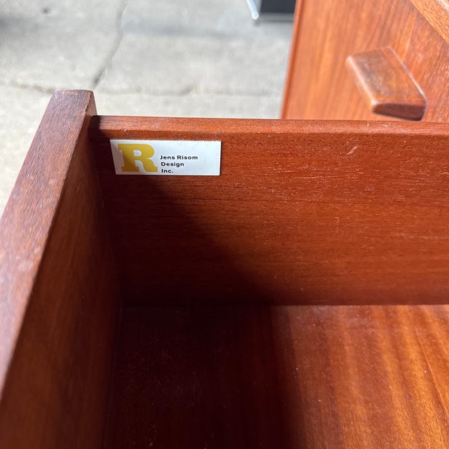 Jen’s Risom 3 Drawer and One Compartment Chest in Walnut Mid Century Modern For Sale - Image 9 of 12