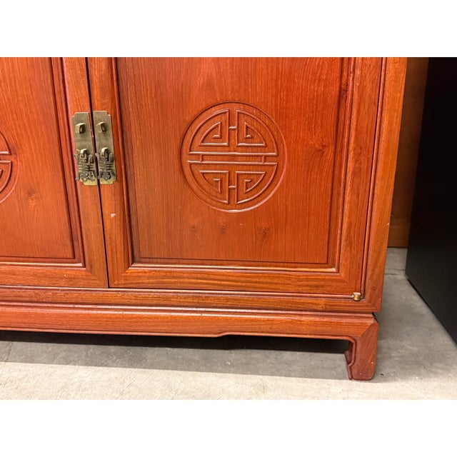 Brown Chinese Rosewood Hutch, Circa 1970's For Sale - Image 8 of 12