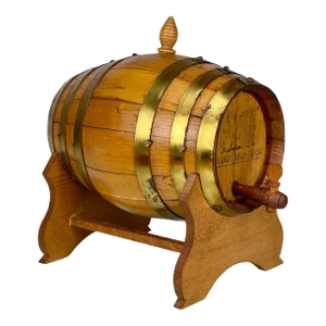 Vintage Traditional Italian Wine Cask Barrel Table Display W/ Stand