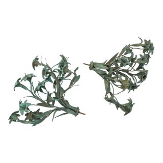 Victorian Patined Bronze Bouquets; A Pair For Sale