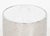 Gallet and Dauzet "Biafo" Side Table, textured Carrara iceberg marble top above cylindrical hand-hammered stainless steel...